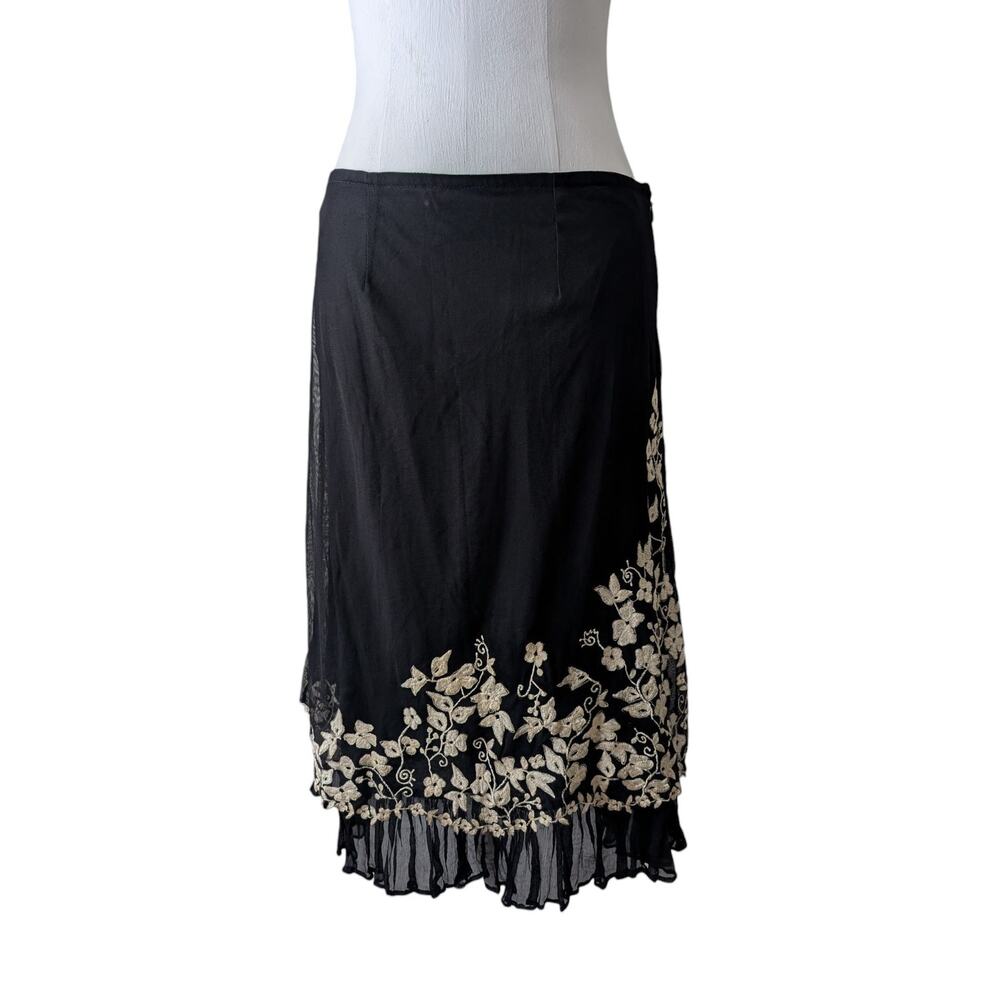 Anthropologie Odille embroidered tulle skirt